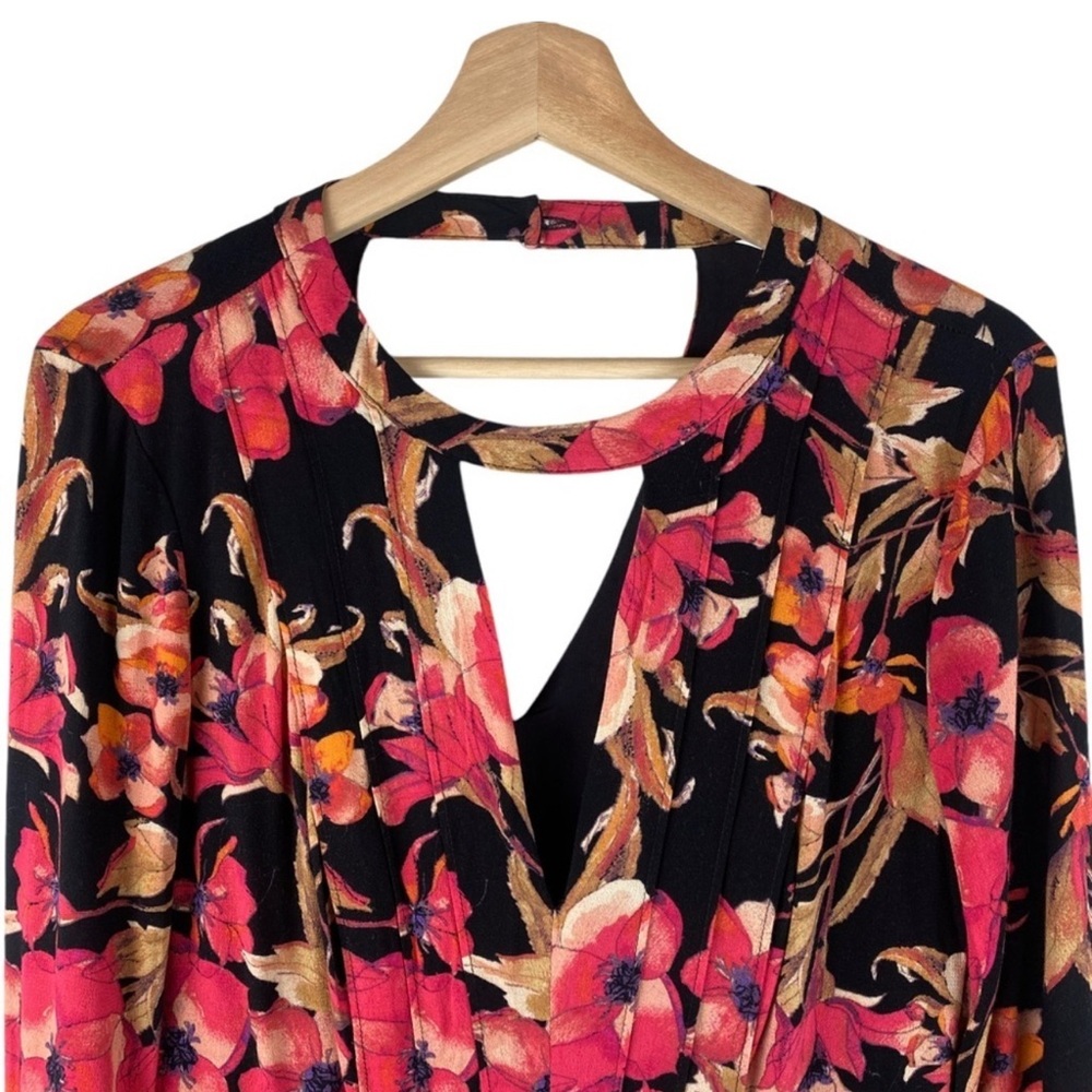 Free People Black and Red Cut Out Tiered Dress - Picture 5 of 9